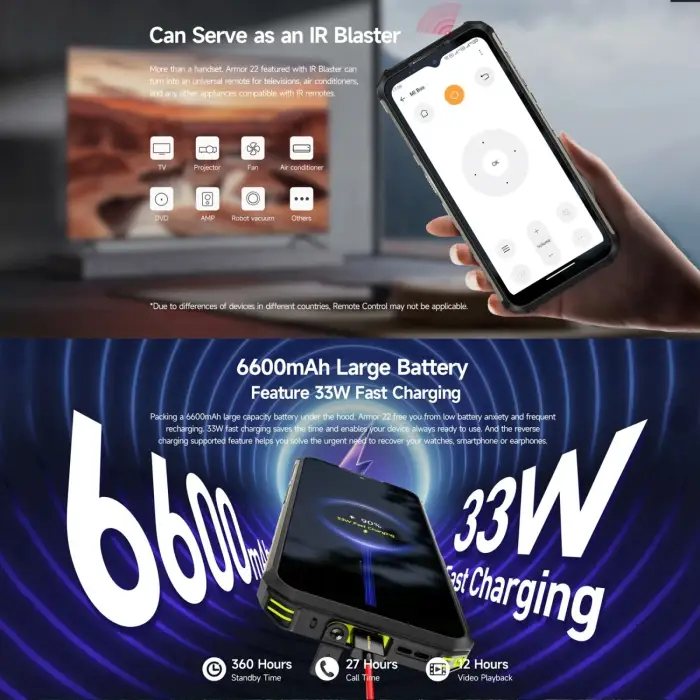 Ulefone Armor 22 Rugged Android 13 Mobile Phone 8GB+128/256GB Global Smartphone 6600mAh 64MP Night Vision Camera World Premiere — image 7