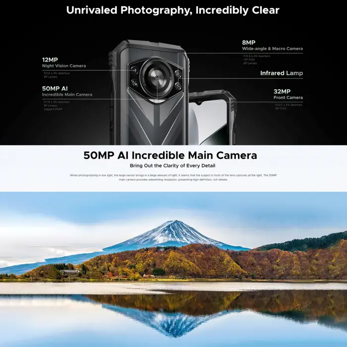 DOOGEE S118 Rugged Smartphone 6.58 inch IPS Screen 12GB+512GB Helio G99 10800mAh 50MP Camera 33W Android 14 NFC Mobile Phone — image 5