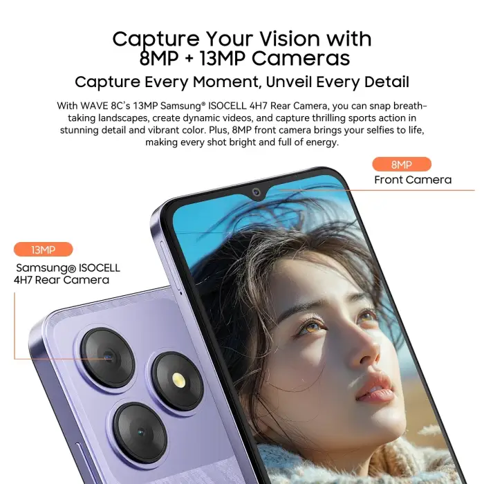 Blackview Wave 8C Smartphone 6.56 inch HD + IPS Display 2GB+64GB 4G Android 14 Mobile Phone 4700mAh Battery 8MP Rear Camera — image 7