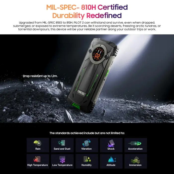 Blackview OSCAL PILOT 2 Rugged Smartphone Helio G99 6.5'' 120Hz 8GB 256GB Mobile Phone with Dual LED Flashlights 8800mAh 45W NFC — image 3