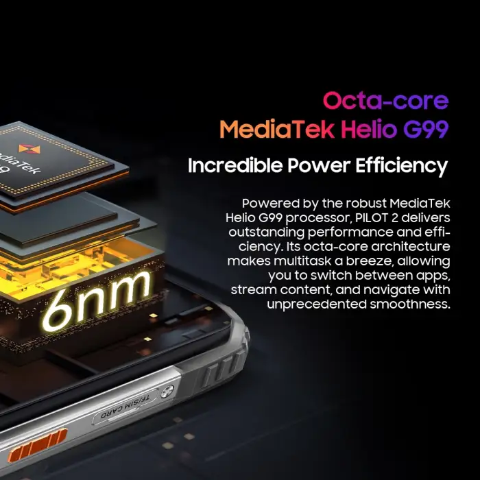 Blackview OSCAL PILOT 2 Rugged Smartphone Helio G99 6.5'' 120Hz 8GB 256GB Mobile Phone with Dual LED Flashlights 8800mAh 45W NFC — image 7