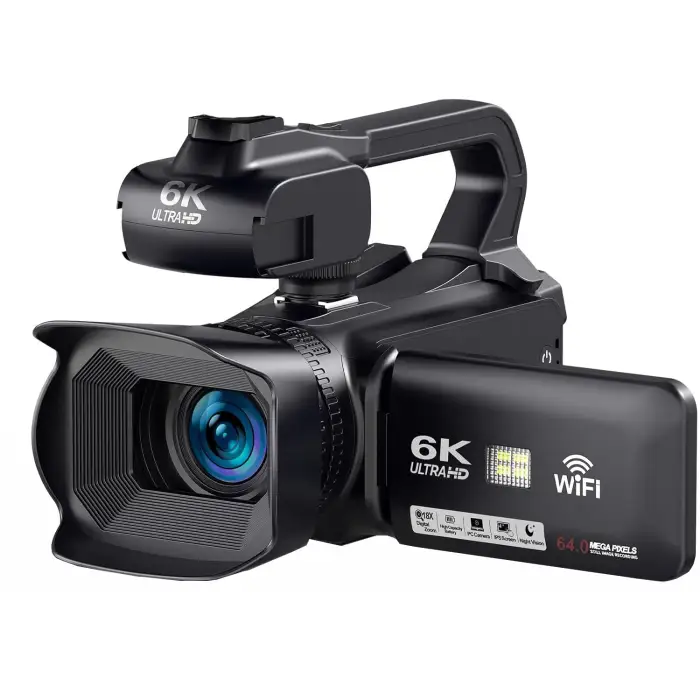 6K Digital Video Camera Camcorder 64MP UHD WiFi IR Night Vision Vlogging Camera for YouTube Touch Screen Camera Recorder — image 2