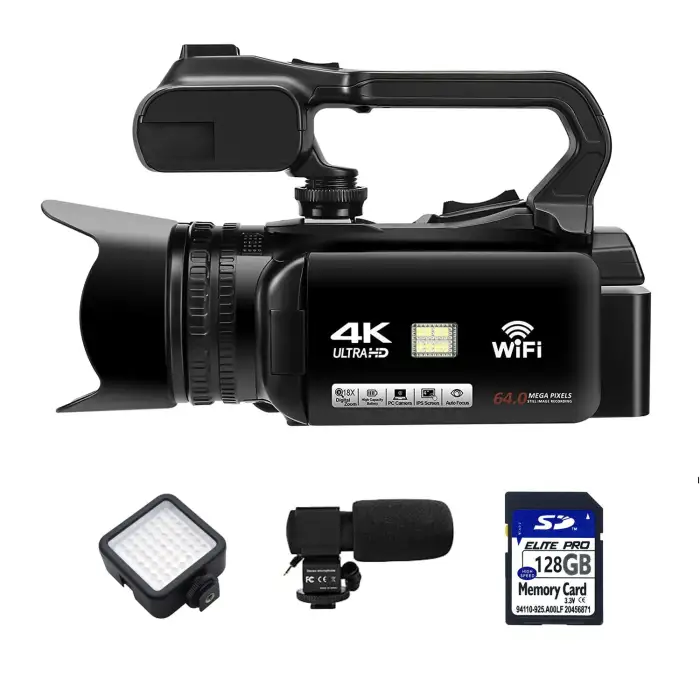 18X Digital Zoom 4K Video Camera Camcorder UHD Vlogging Wecam 64MP with Focus Function 4.0 Inch Touchscreen — image 3