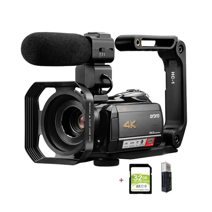 Video Camera 4K Professional for YouTube Live Streaming, Ordro AC5 12X Optical Zoom Full HD Blogger Camcorder Vlog Cameras — image 2