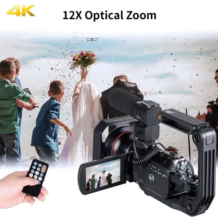 Video Camera 4K Professional for YouTube Live Streaming, Ordro AC5 12X Optical Zoom Full HD Blogger Camcorder Vlog Cameras — image 3