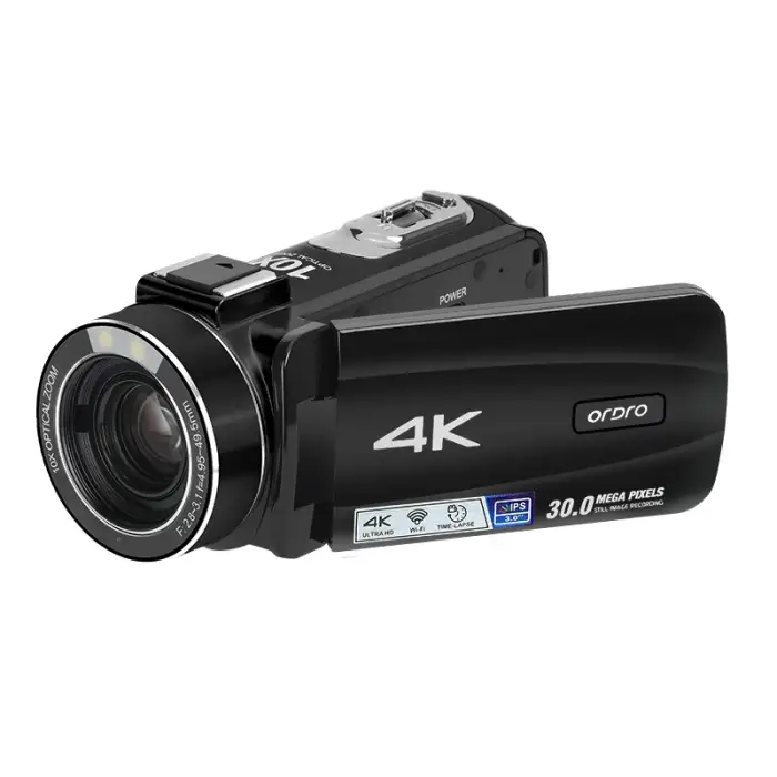 ORDRO Z88 4K Digital Video Camera Camcorder 10X Optical Zoom Vlog Filming Cameras, Vintage Red Black — image 2