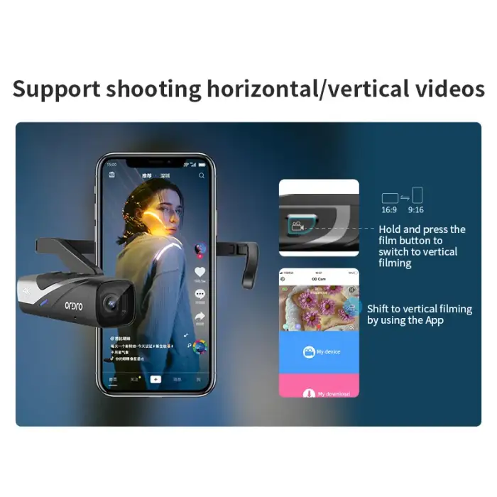 Ordro EP8 Head Wearable Action Camera Vlog 4K 60fps for YouTube Videos Motorcycle Helmet Digital Camcorder Camara Stabilization — image 7