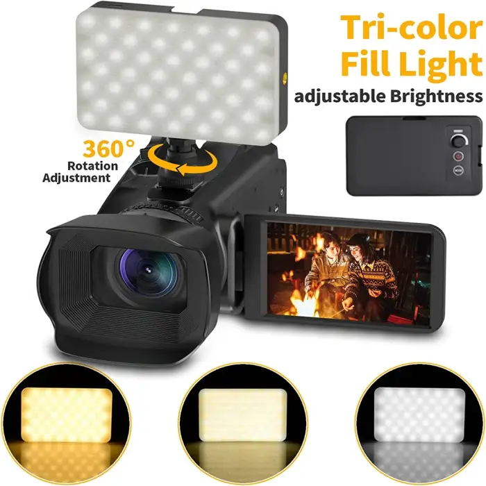 2025 Pro 4K 60FPS Digital Video Camera Photography Youtube Vlog Camcorder For Tiktok Live Stream Webcam 18X Zoom Rotate Touch — image 5