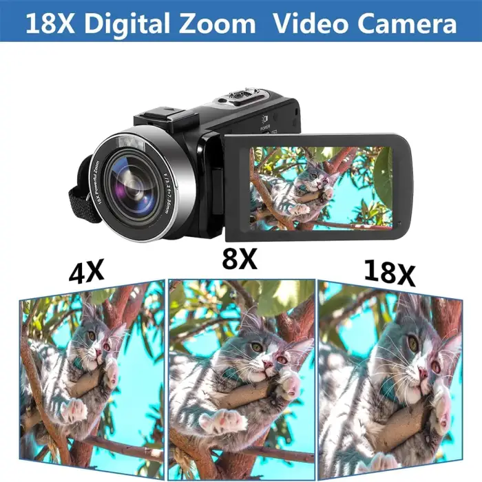 4k Professional Camcorder for Youtube Tiktok and Vlog Streaming with16x Digital Zoom Wifi Infrared Night Vision Video Cameras — image 4