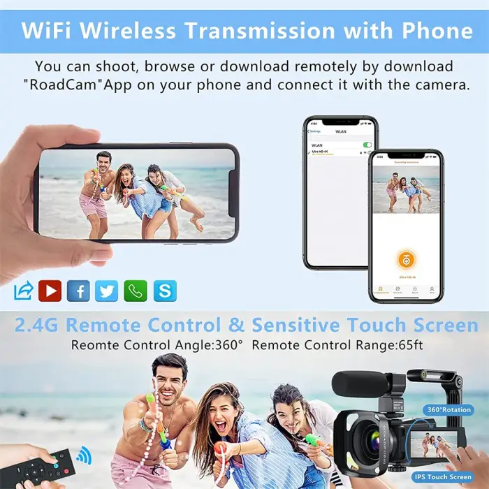 4k Professional Camcorder for Youtube Tiktok and Vlog Streaming with16x Digital Zoom Wifi Infrared Night Vision Video Cameras — image 5