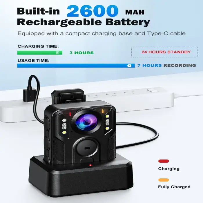 Boblov M6 2160P GPS 64GB Camera Infrared Night Vision Dash Cam Small Camcorder 7 Hours Recording Bodycam for security — image 4