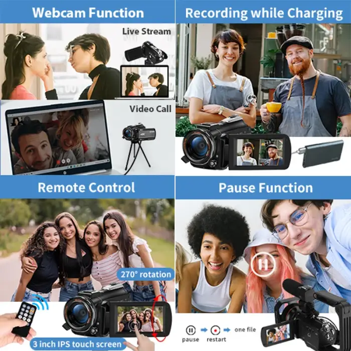 Digital Camera 4k 60fps Video Camcorder ORDRO Infrared Night Vision Vlogging Camara for YouTube Home Use Photograph Recorder — image 4