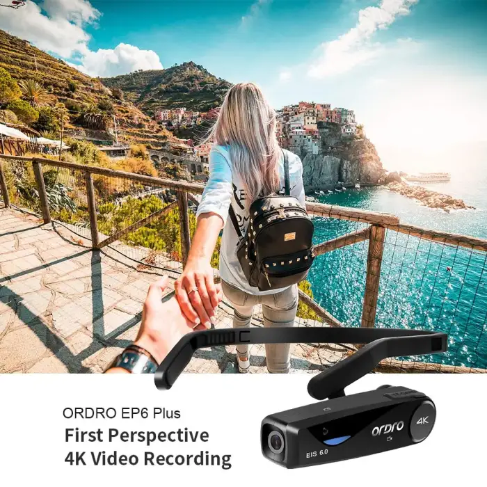 Camcorder 4K Vlog Camera for YouTube Videos Shooting, Ordro EP6 PLUS POV WiFi Digital Cameras Head Wearable Blogger Recorder — image 4