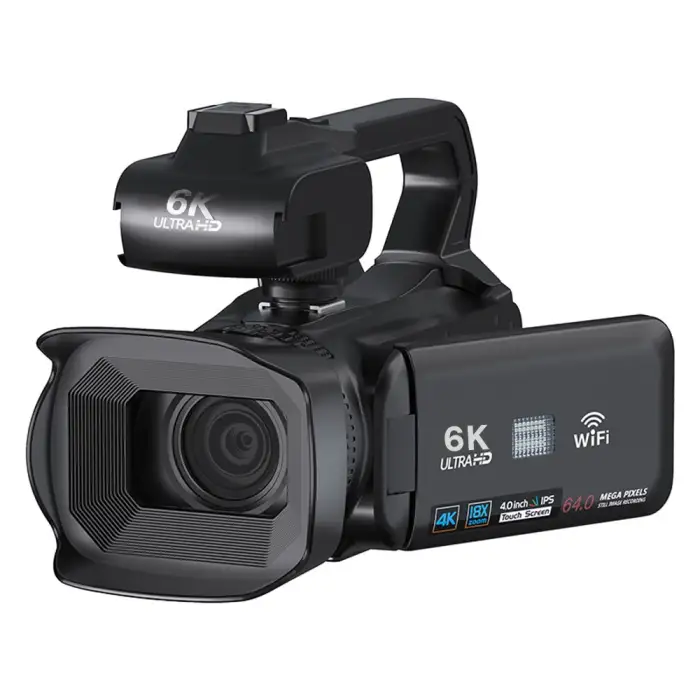 Full 6K Camcorder 64MP Youtuber Professional Digital Video Camera Streaming Auto Focus Photography Vlog Recorder 4" Touch Screen — image 2