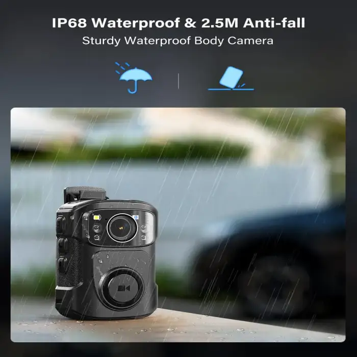 BOBLOV Mini Camera B4K5 128G/256G 4K Small Camcorder GPS Body Worn Camera 11Hrs Video Record Police Bodycamera Night Vision IP68 — image 4