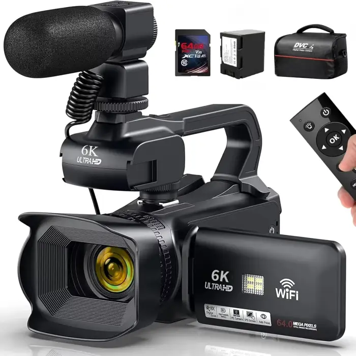 6K Professional Video Camera for Photography 18X Digital Zoom Night Vision Vlogging Camera 64MP WiFi Livestream Webcam Camcorder — image 2