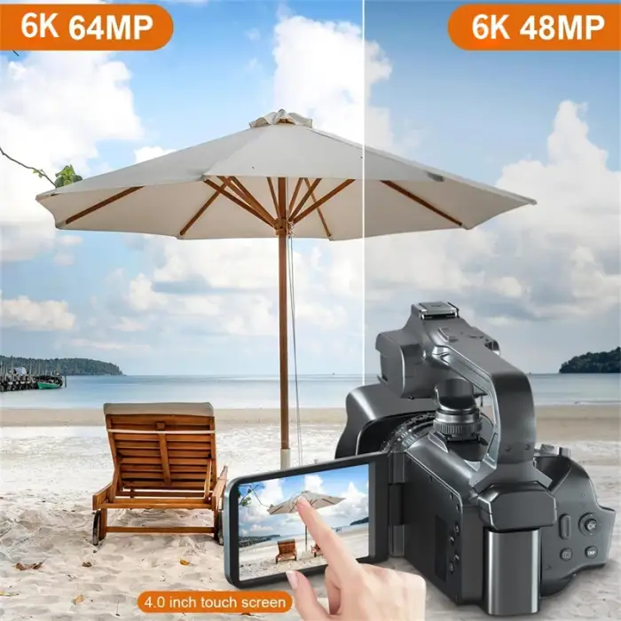 6K Professional Video Camera for Photography 18X Digital Zoom Night Vision Vlogging Camera 64MP WiFi Livestream Webcam Camcorder — image 4