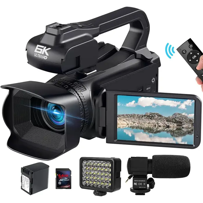 6K Professional Video Camera for Photography 18X Digital Zoom Night Vision Vlog Cameras 64MP WiFi Livestream Webcam Camcorder — image 2