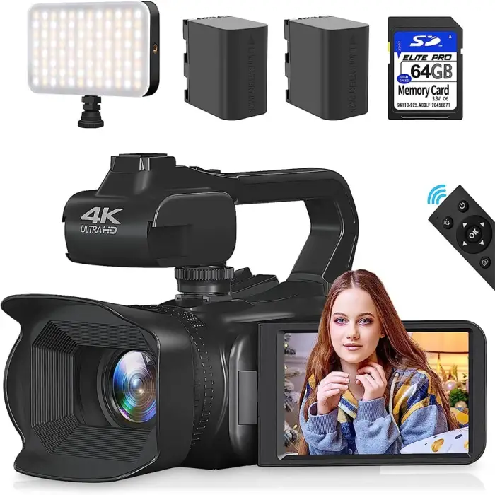 64MP 4K 60FPS Camcorder For Tiktok Youtube Video Camera Rotate Touch Screen Photography Camera WIFI Streaming Webcam Recorder — image 3