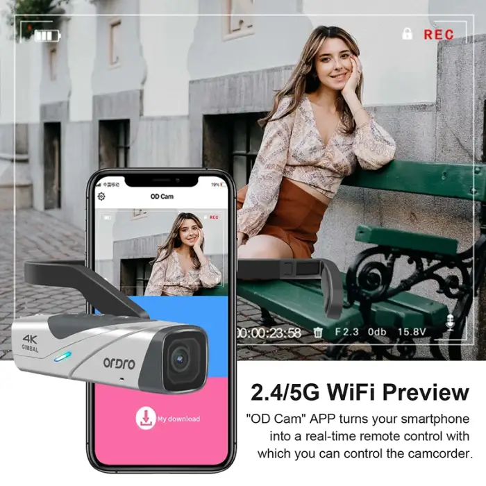 ORDRO EP8 4K 60fps Video Camera Head Wearable Digital Camcorder for Youtube Professional 2-Axis Gimbal Stabilization Vlog Camara — image 5