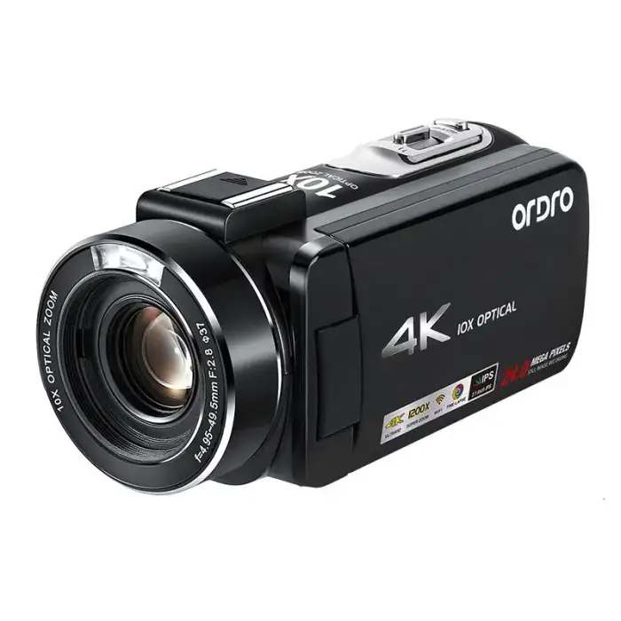 Digital Video Camera Professional 4K Ordro AC7 Vog Camcorder for Youtube Live Streaming 10X Optical Zoom Recorder — image 2