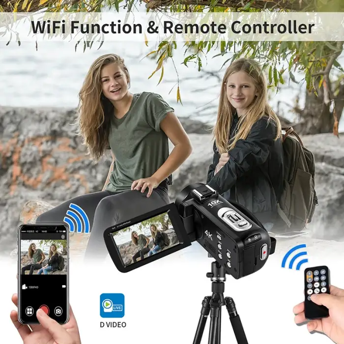 Digital Video Camera Professional 4K Ordro AC7 Vog Camcorder for Youtube Live Streaming 10X Optical Zoom Recorder — image 6
