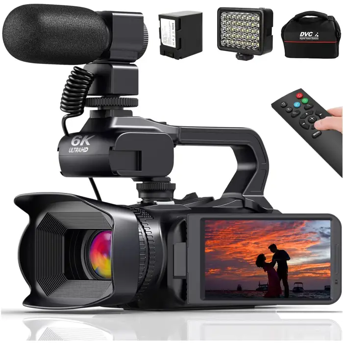 6K Ultra HD Professional Video Cameras for Photography 18X Digital Zoom YouTube Live Streaming Camcorders 64MP Vlogging Recorder — image 2