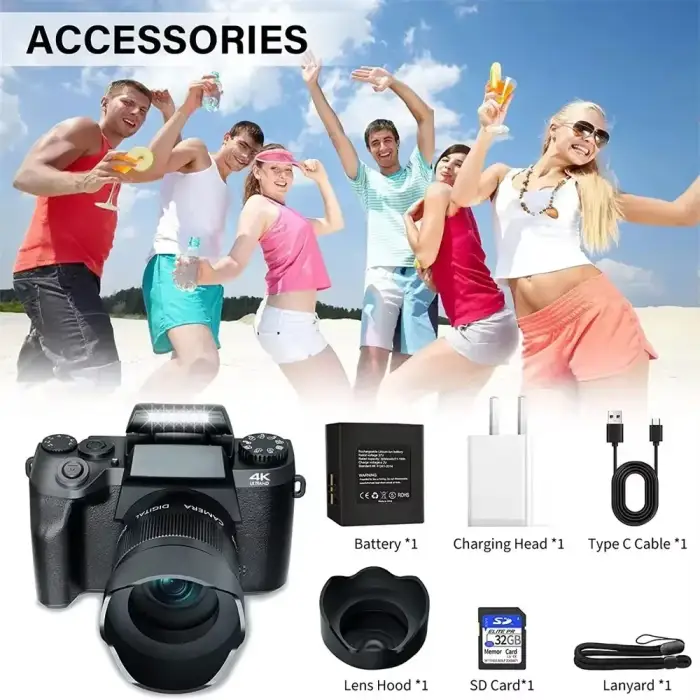 64MP 4K video camera professional instant Auto Focus 60FPS Vlog Camcorder 4 Inch 16X Zoom Touch For Youtube Tiktok Ins Webcam — image 6