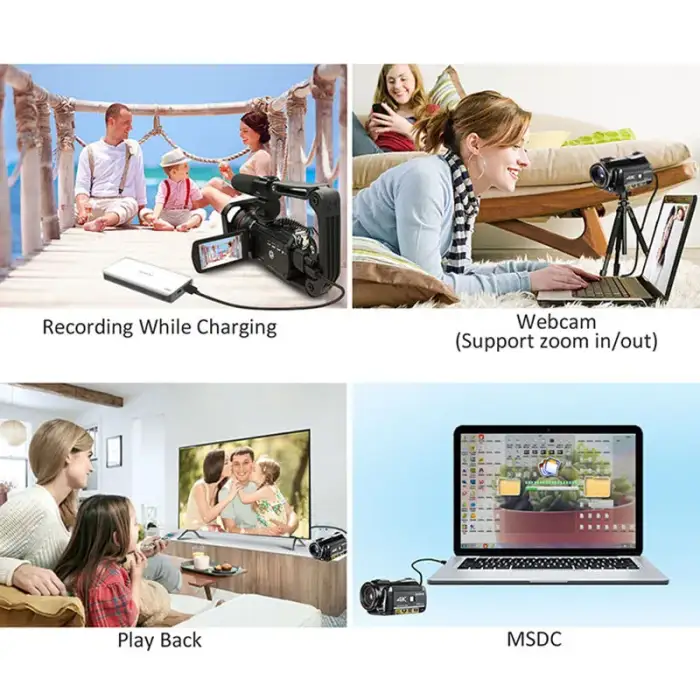 Ordro AC3 Video Camera 4k Camcorder Professional, 30X Digital Zoom Infrared Night Vision Youtube Vlogging Recorder for Blogger — image 6