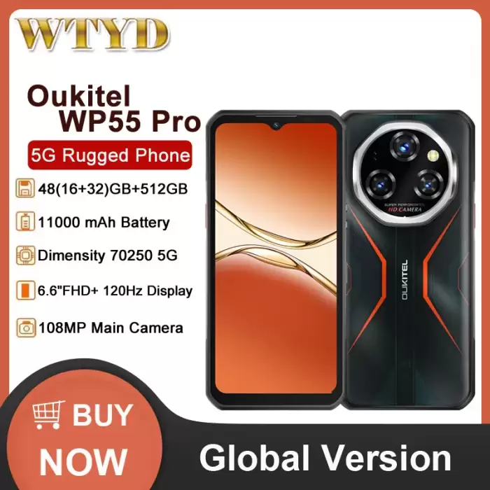 OUKITEL WP55 Pro Rugged Phone 48GB(12+36) 256GB 11000mAh 33W 6.6” 120Hz FHD+ Dimensity 7025 108MP Android 15 5G Smartphone — image 3
