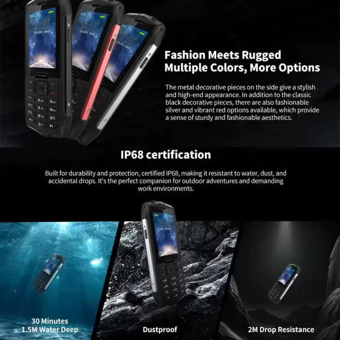 HAMTOD H3 Rugged Phone 2.8 inch T107 ARM CortexTM A7 128MB ROM 48MB RAM Quad-core 1.0GHz 2000mAh Battery 4G VoLTE SOS Cellphone — image 4