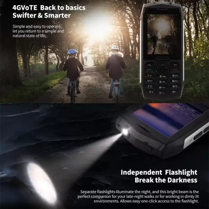 HAMTOD H3 Rugged Phone 2.8 inch T107 ARM CortexTM A7 128MB ROM 48MB RAM Quad-core 1.0GHz 2000mAh Battery 4G VoLTE SOS Cellphone — image 5