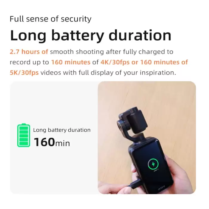 ORDRO M5 Pocket Video Camera Action Vlogging Digital Camcorder 5K 3-axis Face Tracking 3.5" Touch Screen Infrared Night Vision — image 7