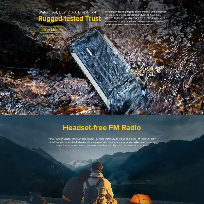Ulefone Power Armor 13 Rugged Mobile Phone Android 11 Helio G95 8GB+128GB Smartphone 13200mAh Battery 33W 48MP Camera NFC — image 6