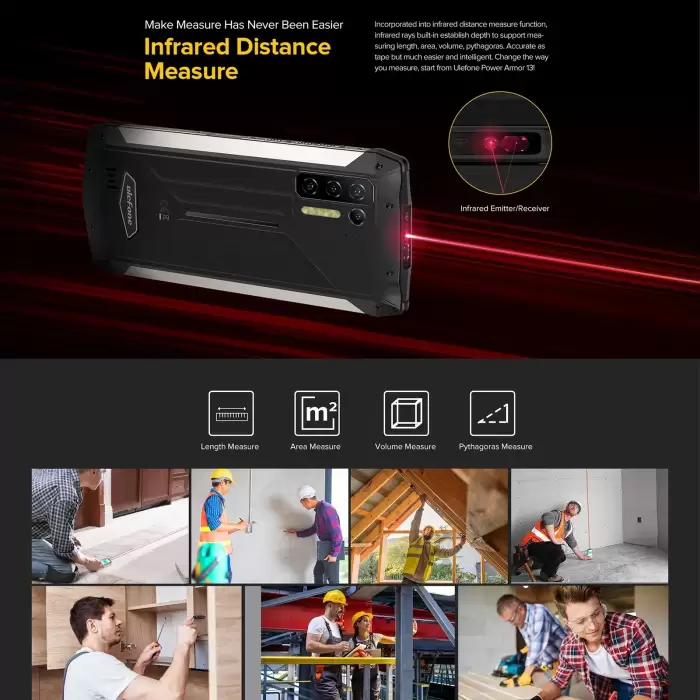 Ulefone Power Armor 13 Rugged Mobile Phone Android 11 Helio G95 8GB+128GB Smartphone 13200mAh Battery 33W 48MP Camera NFC — image 7