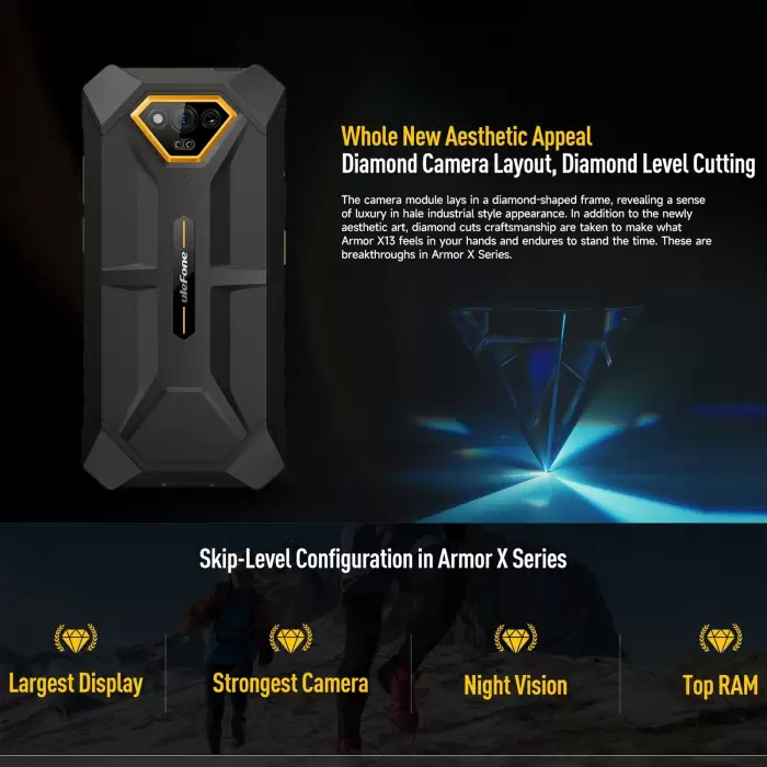 Ulefone Armor X13 Rugged Phone Android 13 Mobile Helio G36 Octa Core 6+64GB 6.52'' Screen 6320mAh Smartphone NFC Global Version — image 4
