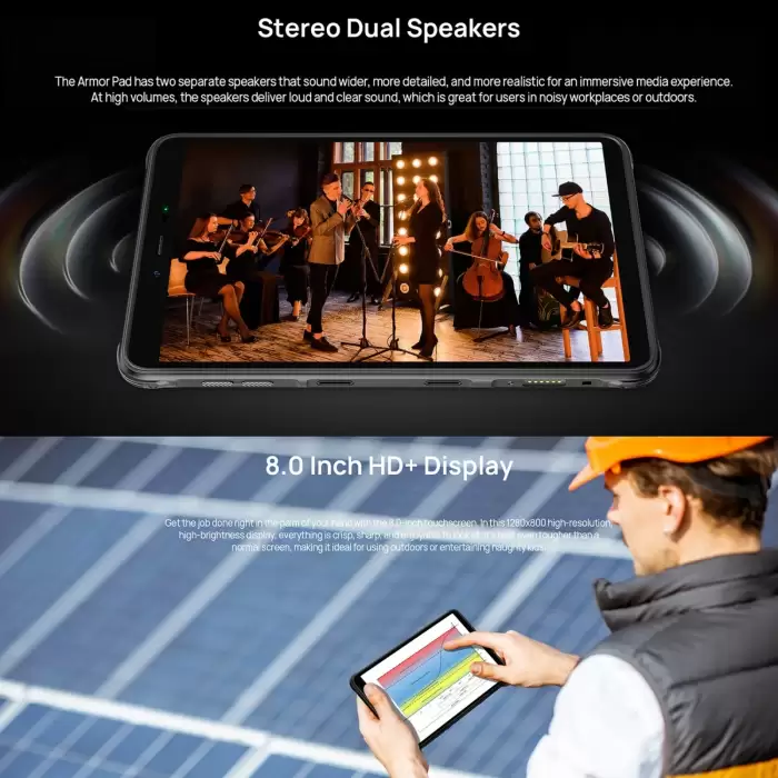 Ulefone Armor Pad Rugged Tablet PC Android 12 Phablet Helio G25 Octa Core 4+64GB 8'' Screen 7650mAh uSmart Expansion 4G LTE WIFI — image 6