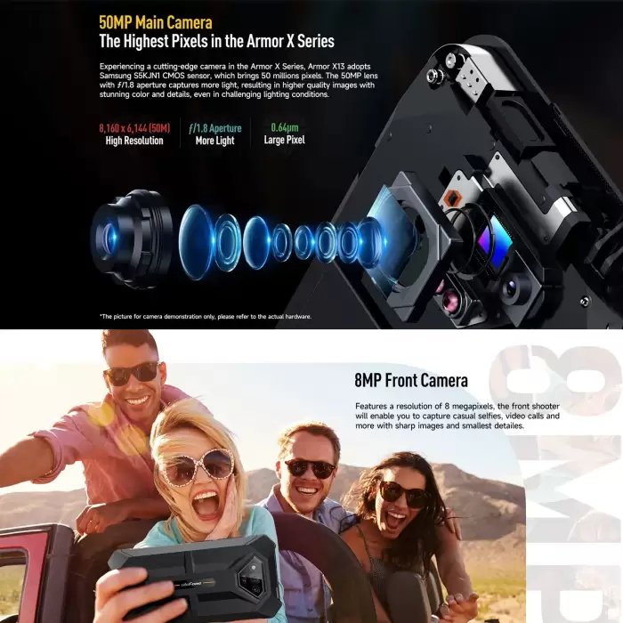 Ulefone Armor X13 Rugged Phone Android 13 Mobile Helio G36 Octa Core 6+64GB 6.52'' Screen 6320mAh Smartphone NFC Global Version — image 6