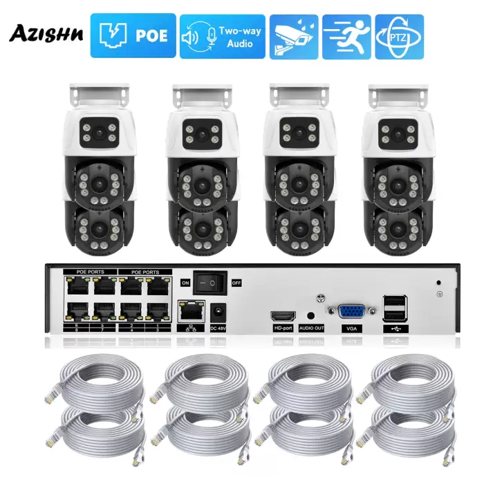 XMEYE H.265 8CH 4CH 6MP POE NVR Kit Security Camera System Dual Lens PTZ 2 Way Audio IP Camera Outdoor Video Surveillance Set — image 2