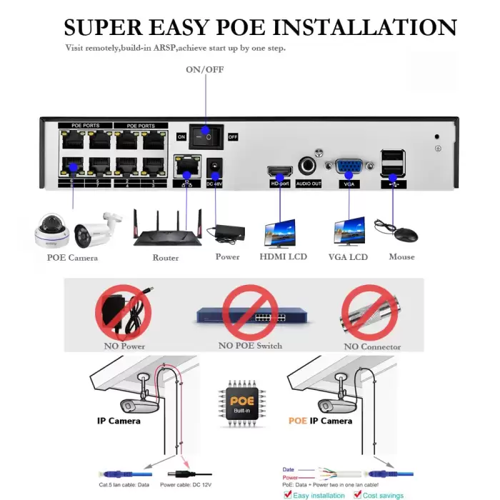 AZISHN H.265+ 8CH 5MP POE NVR CCTV System 5MP Audio IP Camera IR Outdoor/indoor Waterproof P2P Video Security Surveillance — image 4