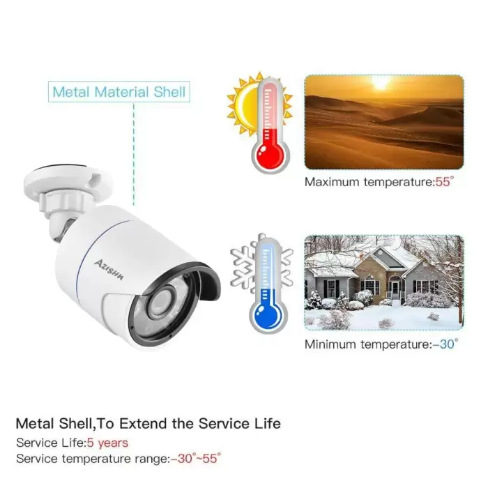 AZISHN H.265+ 8CH 5MP POE NVR Kit Audio CCTV System 5MP Dome IP Camera Face Detection P2P Indoor/Outdoor Video Surveillance Set — image 7