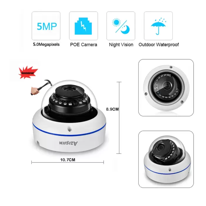 AZISHN H.265+ 8CH 5MP POE Security System NVR Kit Audio Explosion-proof 5MP IP Camera Face Detection CCTV Surveillance NVR Set — image 7