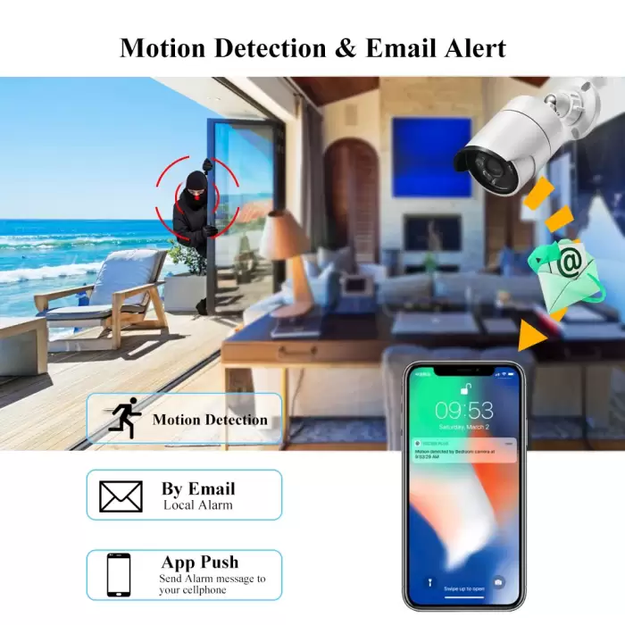 New 4K Ultra HD 8MP H.265 POE NVR Security System Kit Outdoor Waterproof Motion Detection CCTV IP Camera Audio Video Record Set — image 4