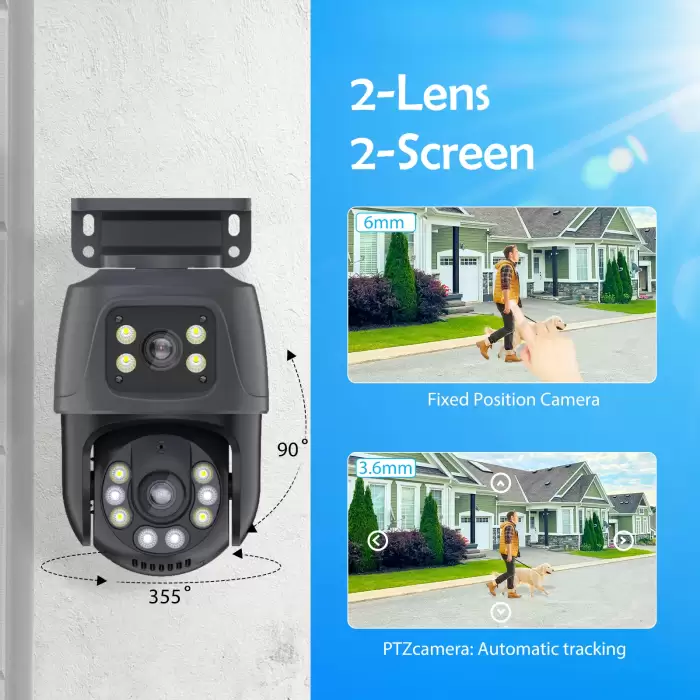 XMEYE Waterproof 6MP HD POE Surveillance Camera System Dual Lens PTZ WIFI IP Home Security 4CH 8CH POE NVR Video H.265 CCTV Kit — image 4