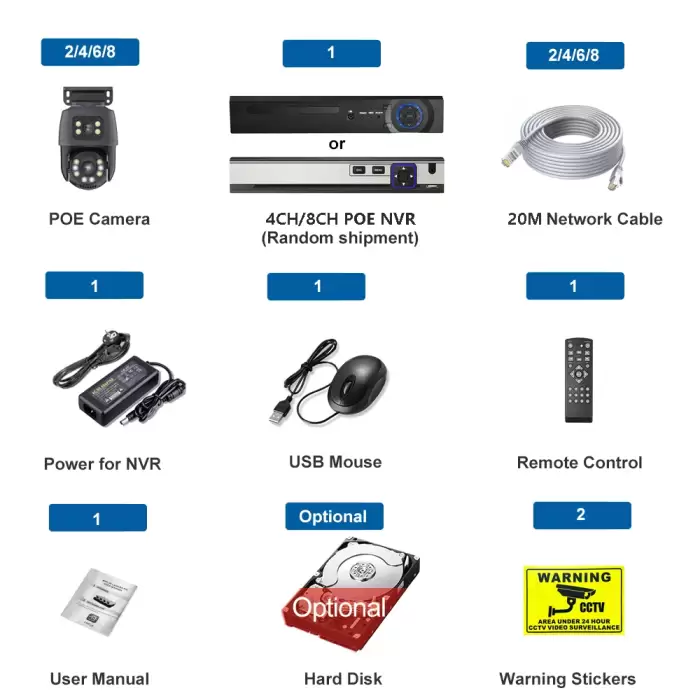 XMEYE Waterproof 6MP HD POE Surveillance Camera System Dual Lens PTZ WIFI IP Home Security 4CH 8CH POE NVR Video H.265 CCTV Kit — image 7
