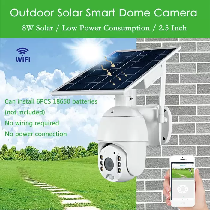 AZISHN Solar Power Panel 1080P PTZ WiFi IP Camera Two-way Audio Outdoor Waterproof 2MPHome Security Camera Wireless PIR Motion — image 4