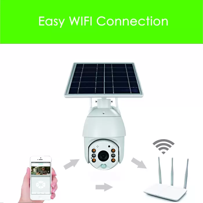 AZISHN Solar Power Panel 1080P PTZ WiFi IP Camera Two-way Audio Outdoor Waterproof 2MPHome Security Camera Wireless PIR Motion — image 6