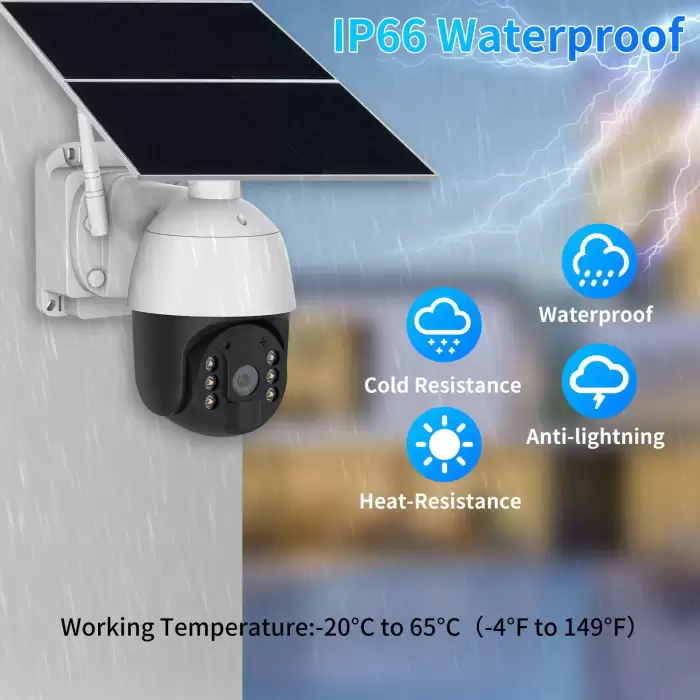 Wireless 4G Solar Camera 2MP 20W Solar Panel PTZ Camera Outdoor Two Way Audio 24/7 Solar 30000mAh Battery Long Standby IP Camera — image 7