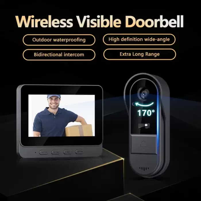 Tuya Video Doorbell Wireless Night Vision HD 4.3in IPS Screen Waterproof Intercom By bell Camera for Smart Home House Office — image 3