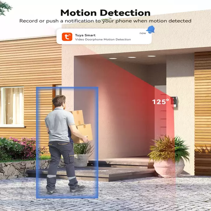 4-wire TMEZON 7 Inch Tuya 1080P Wifi Smart Video Doorphone Intercom System with Wired Doorbell for home, Card Swipe/TouchScreen — image 4